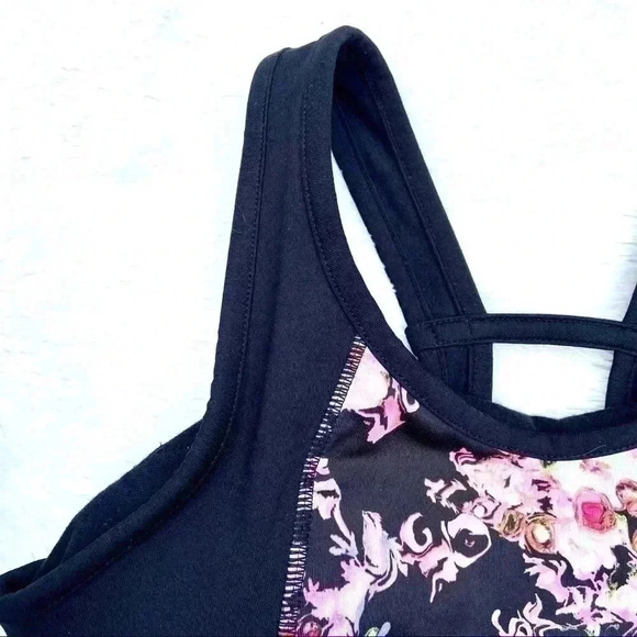 Cynthia Rowley Black Floral Athletic Tank Top - Picture 4 of 13